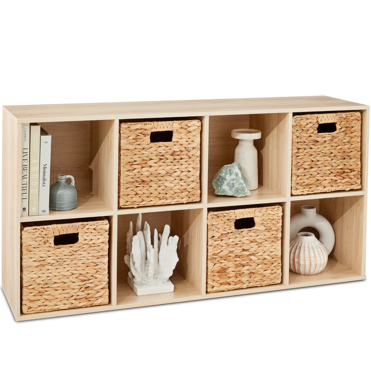 Best Choice Products 8-Cube Bookshelf, 13.5in Display Storage System, Organizer w/ Removable Back Panels